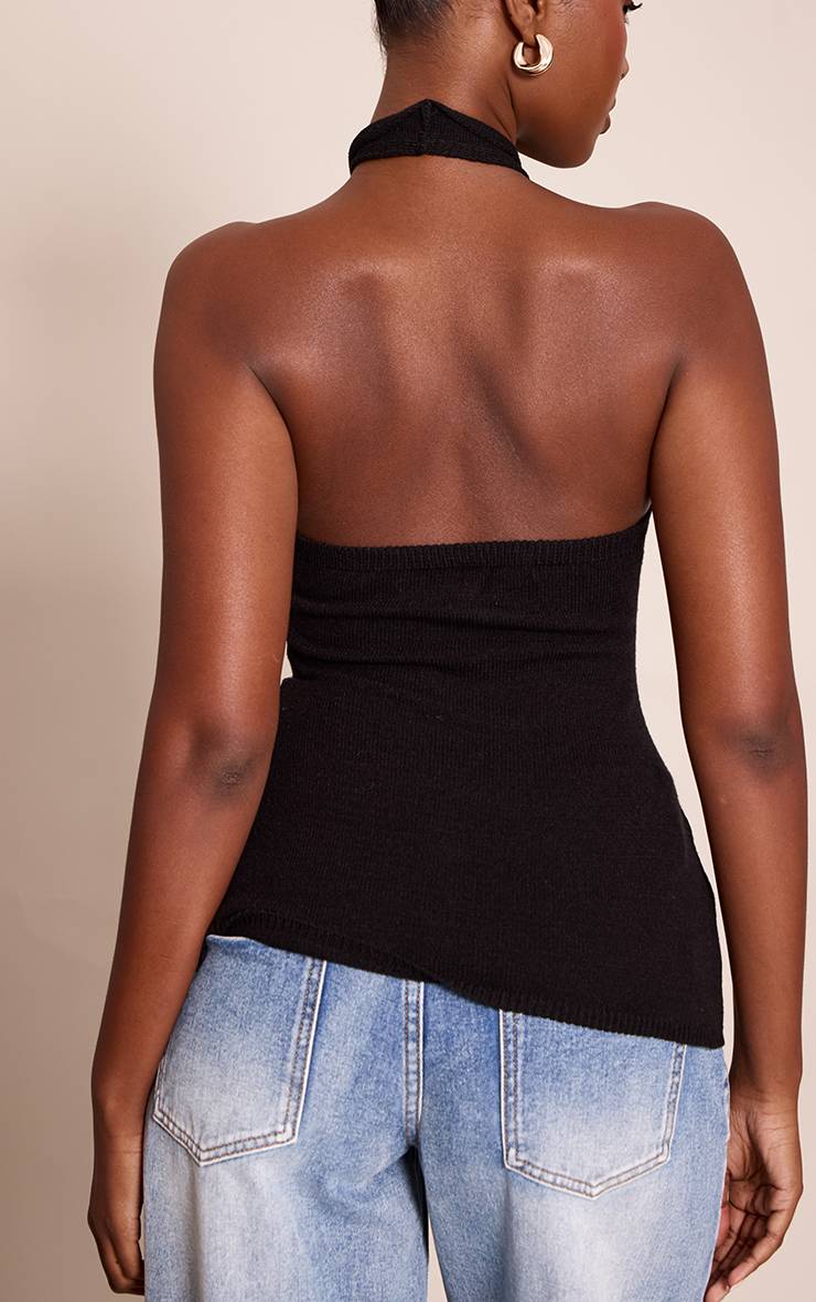 Noir Haut Col Licou Avec Détail De Finition