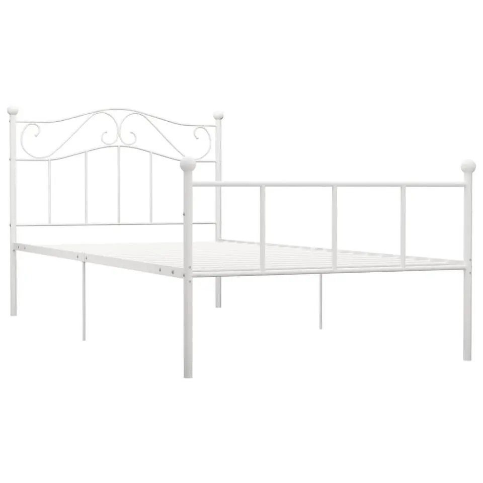 vidaXL - Bed frame - Wit - Metaal - 90 x 200 cm