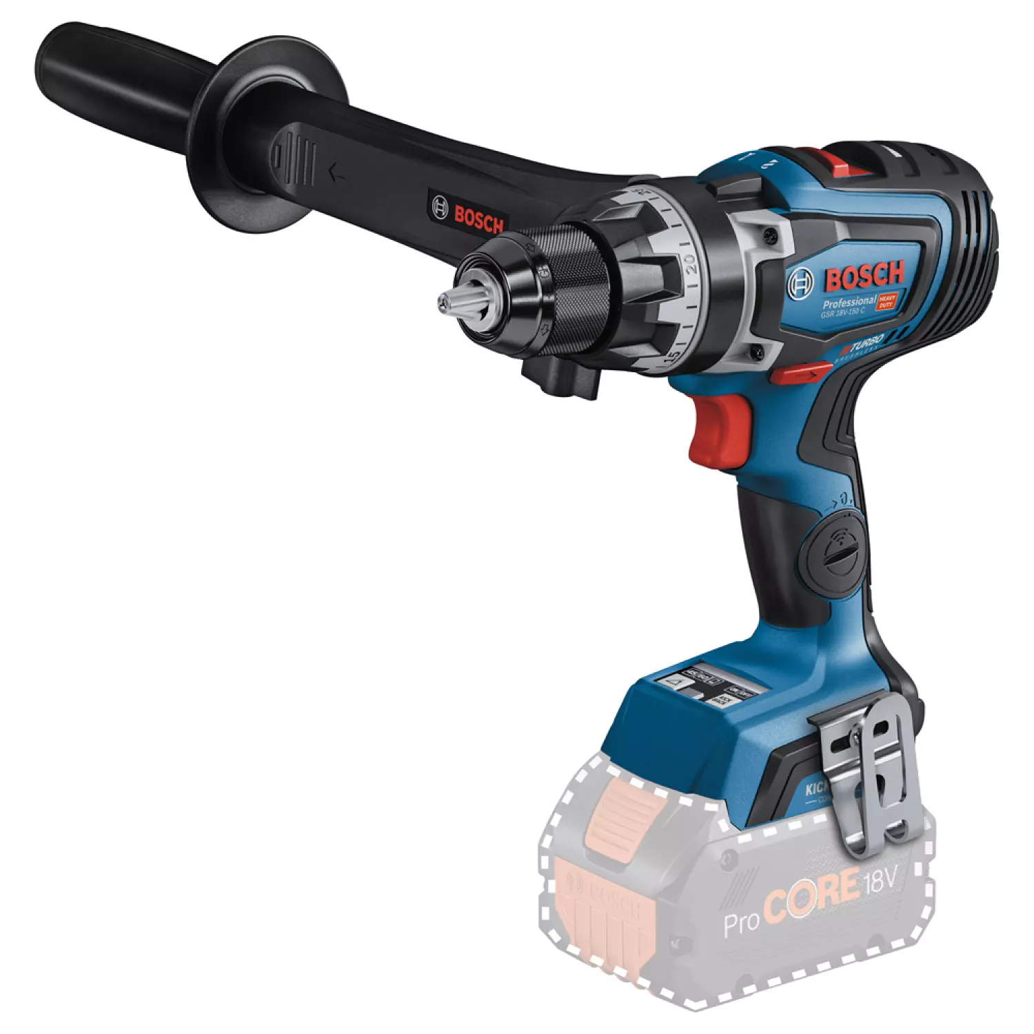 Bosch GSR 18V-150 C 18V Li-Ion accu BiTurbo schroefboormachine body in L-Boxx - 150Nm - koolborstelloos