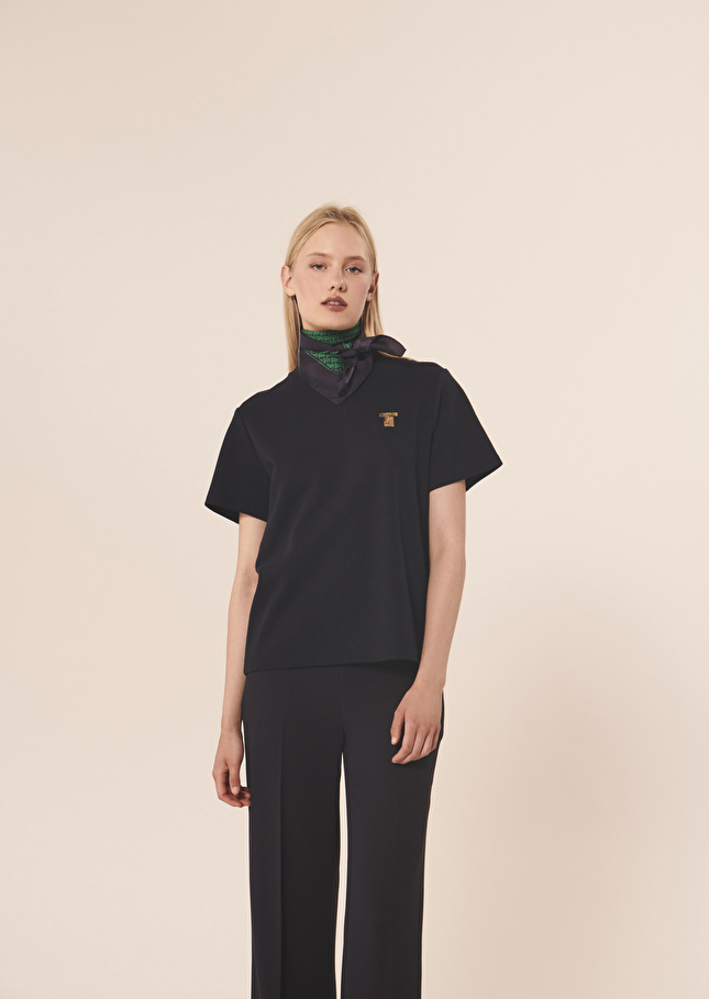 T-shirt Tararidebleu nuit en jersey