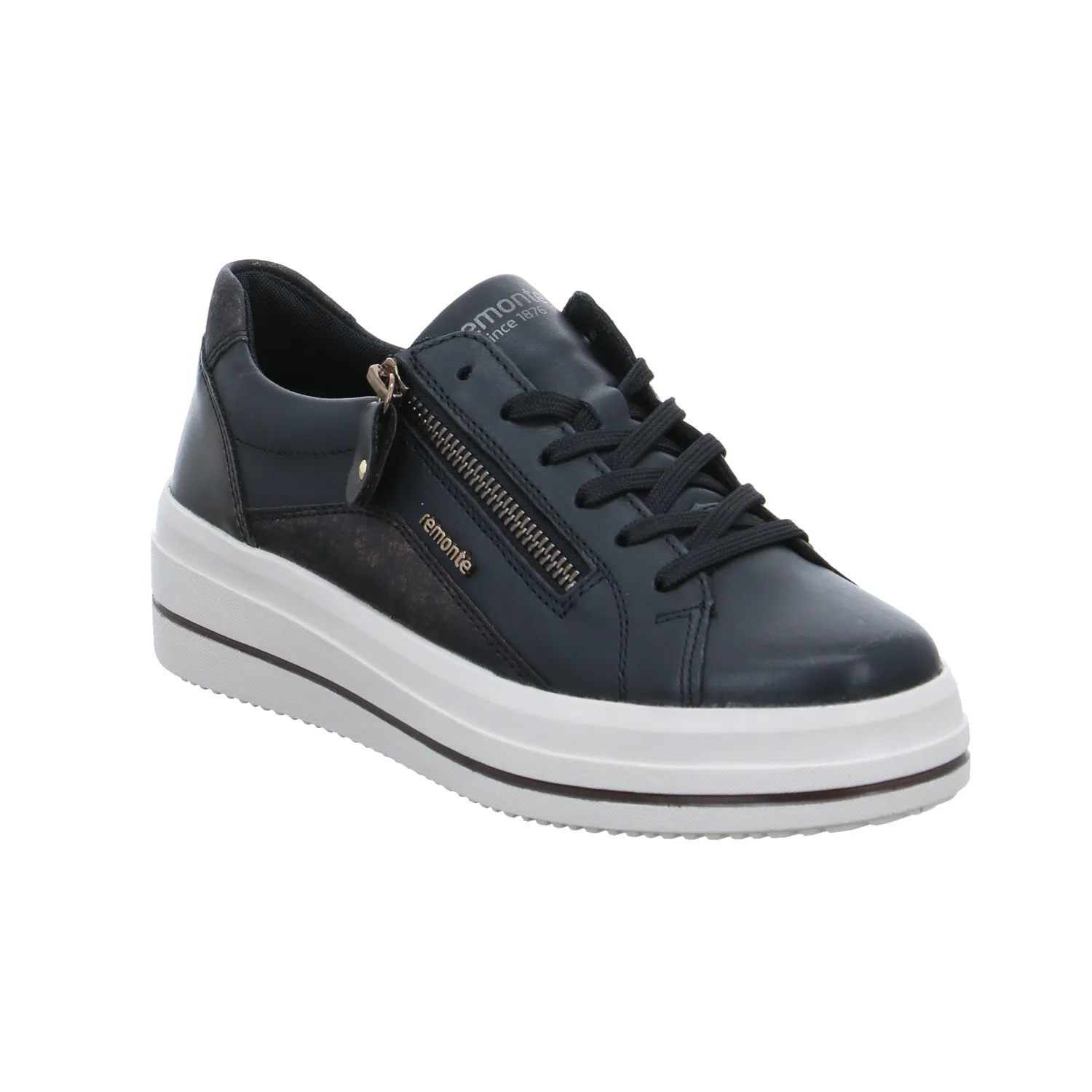 REMONTE Sneaker Schwarz Leder  mit Wechselfussbett