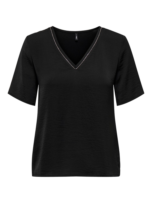 ONLY V-Shirt »ONLAVA LIFE S/S CHAIN V-NECK TOP JRS«
