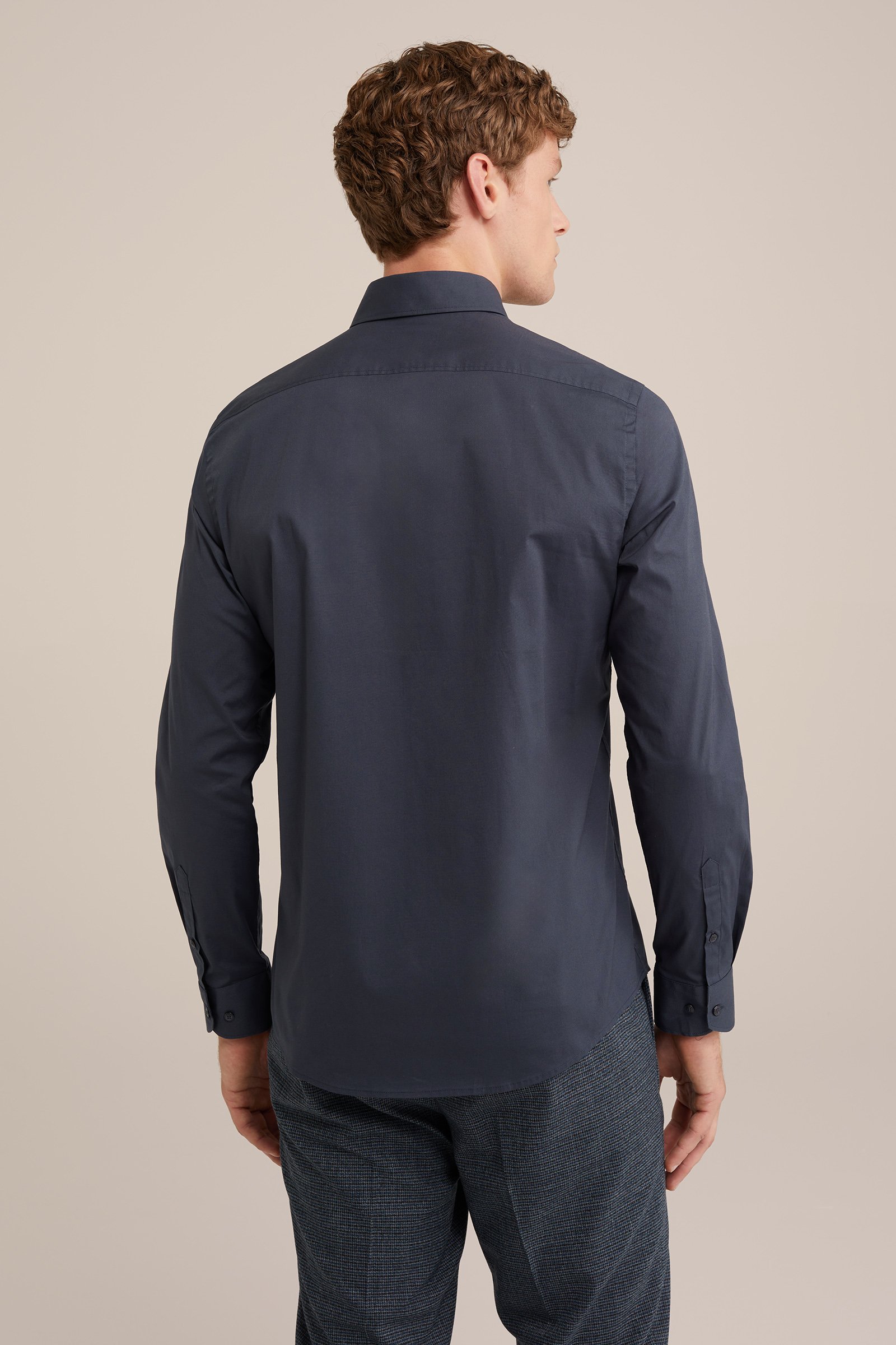 tall fit anti-odour overhemd met stretch Fundamentals Grijs