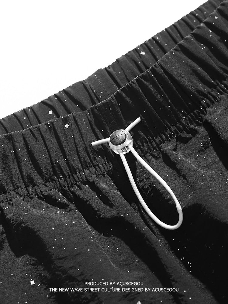 Soulcity - Set: Shirt met korte mouwen, kraag en stippen + Shorts met middelhoge taille