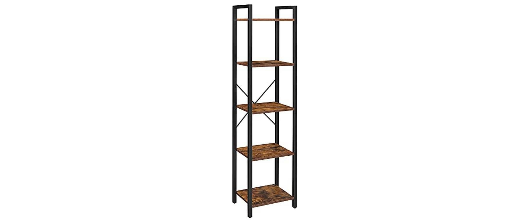 Regal mit 5 Ebenen 40 x 30 x 146 cm, Braun/SchwarzBücherregal