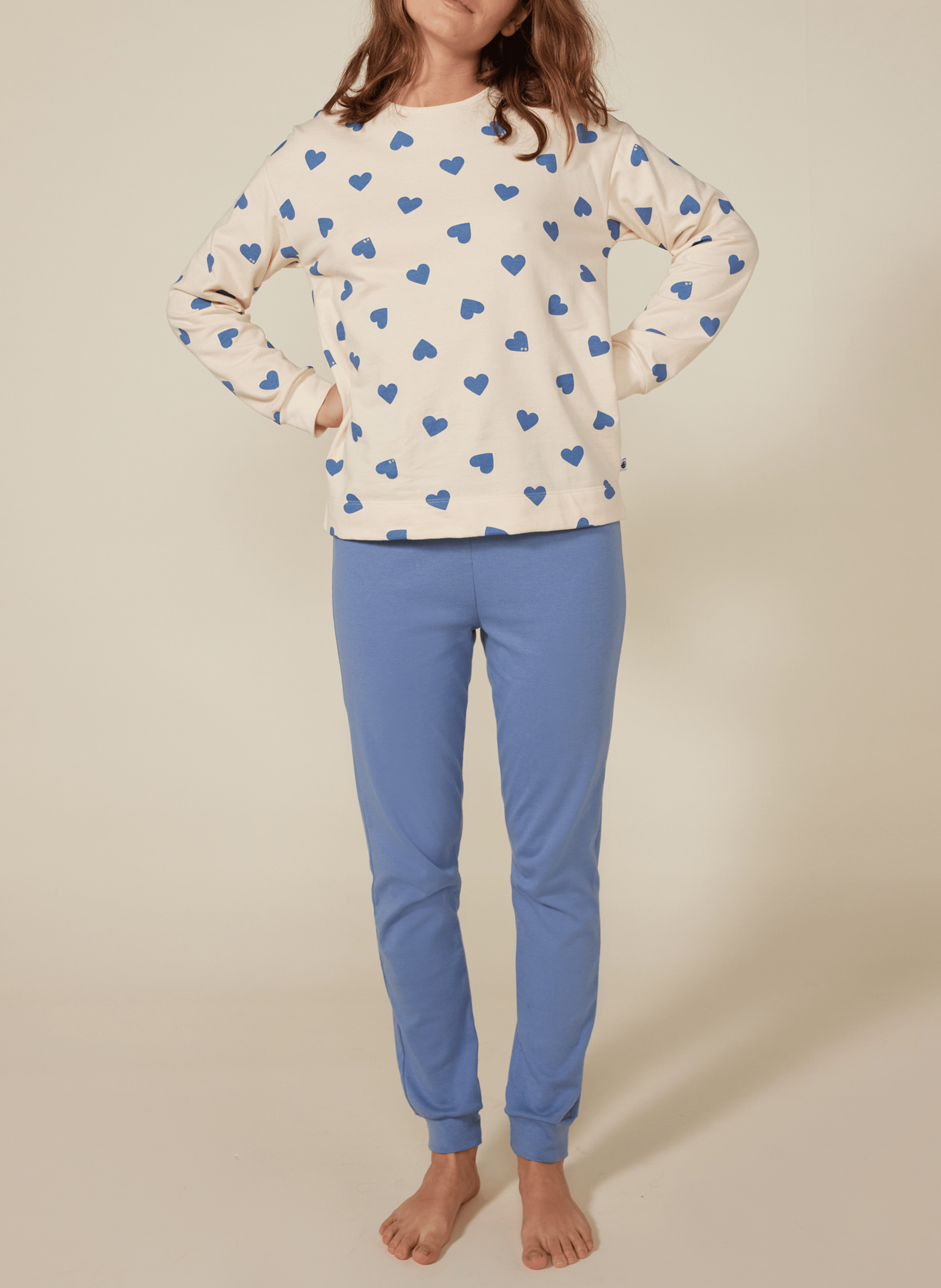Pyjama imprimé en coton | Bleu