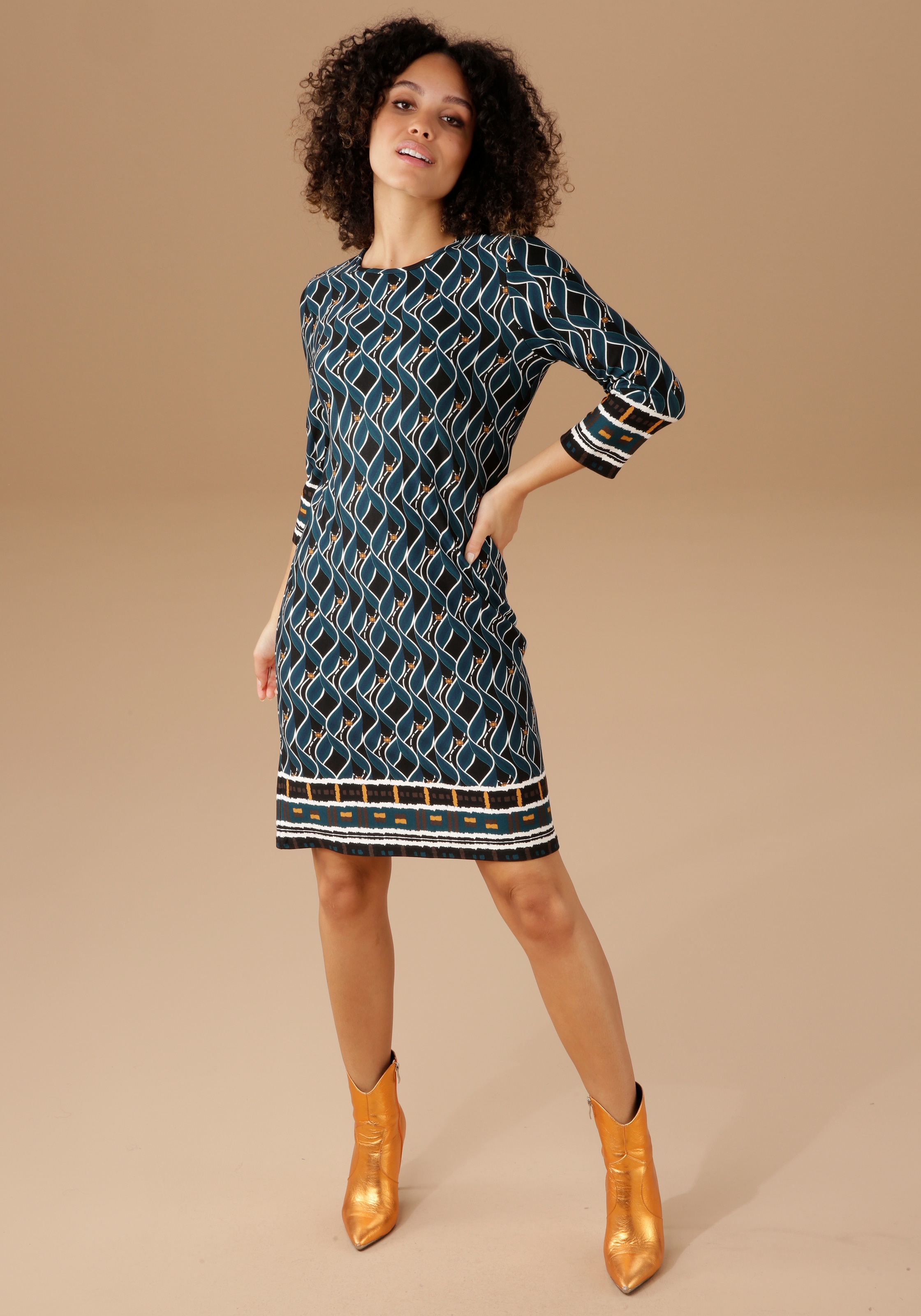 Aniston SELECTED Jerseykleid im Retro-Dessin