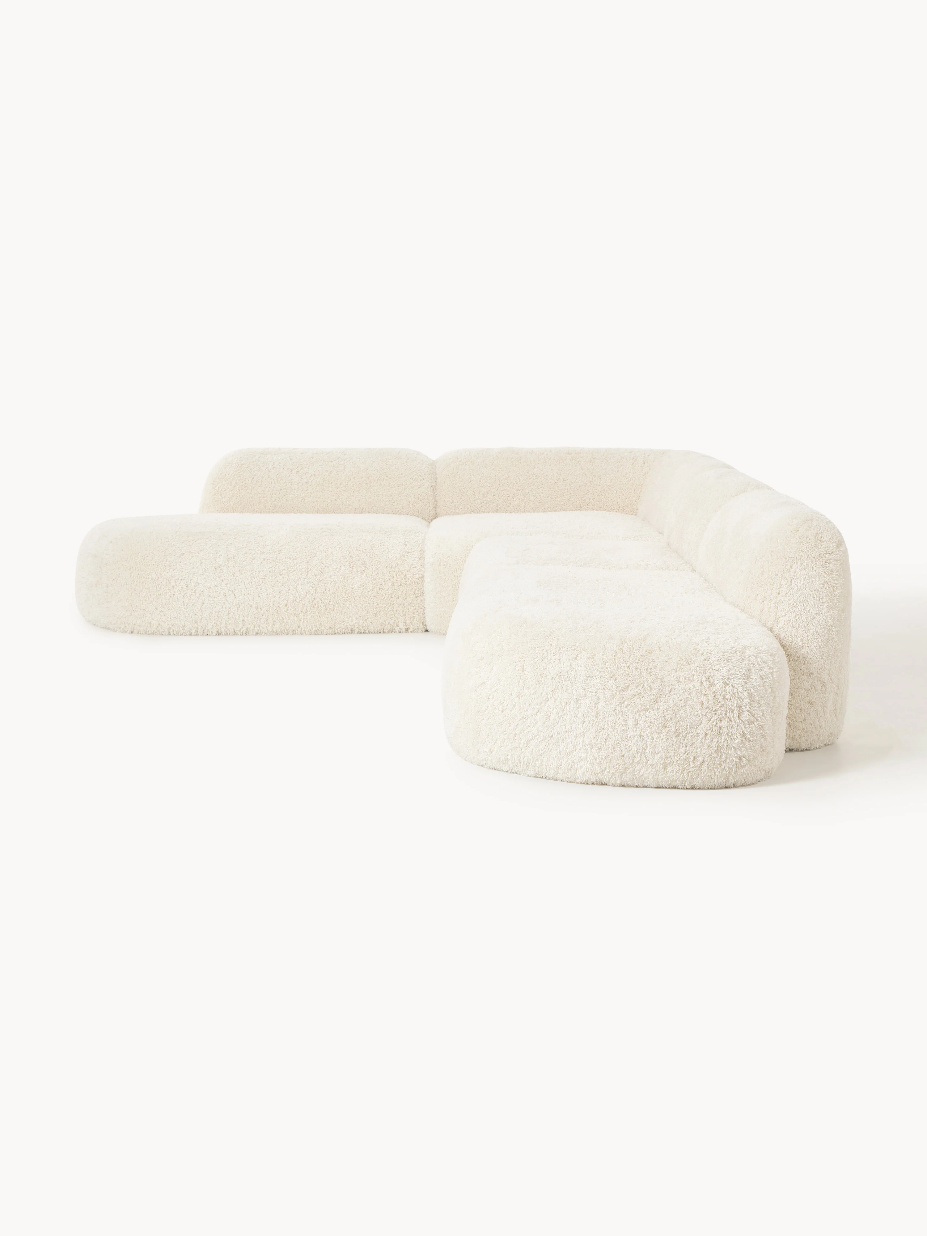 XL modulaire teddy-hoekbank Wolke (4-zits) met chaise longue