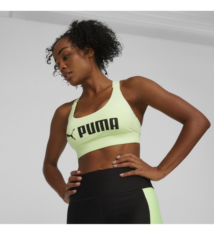 Sutiã de treino Puma Fit Mid Impact, verde