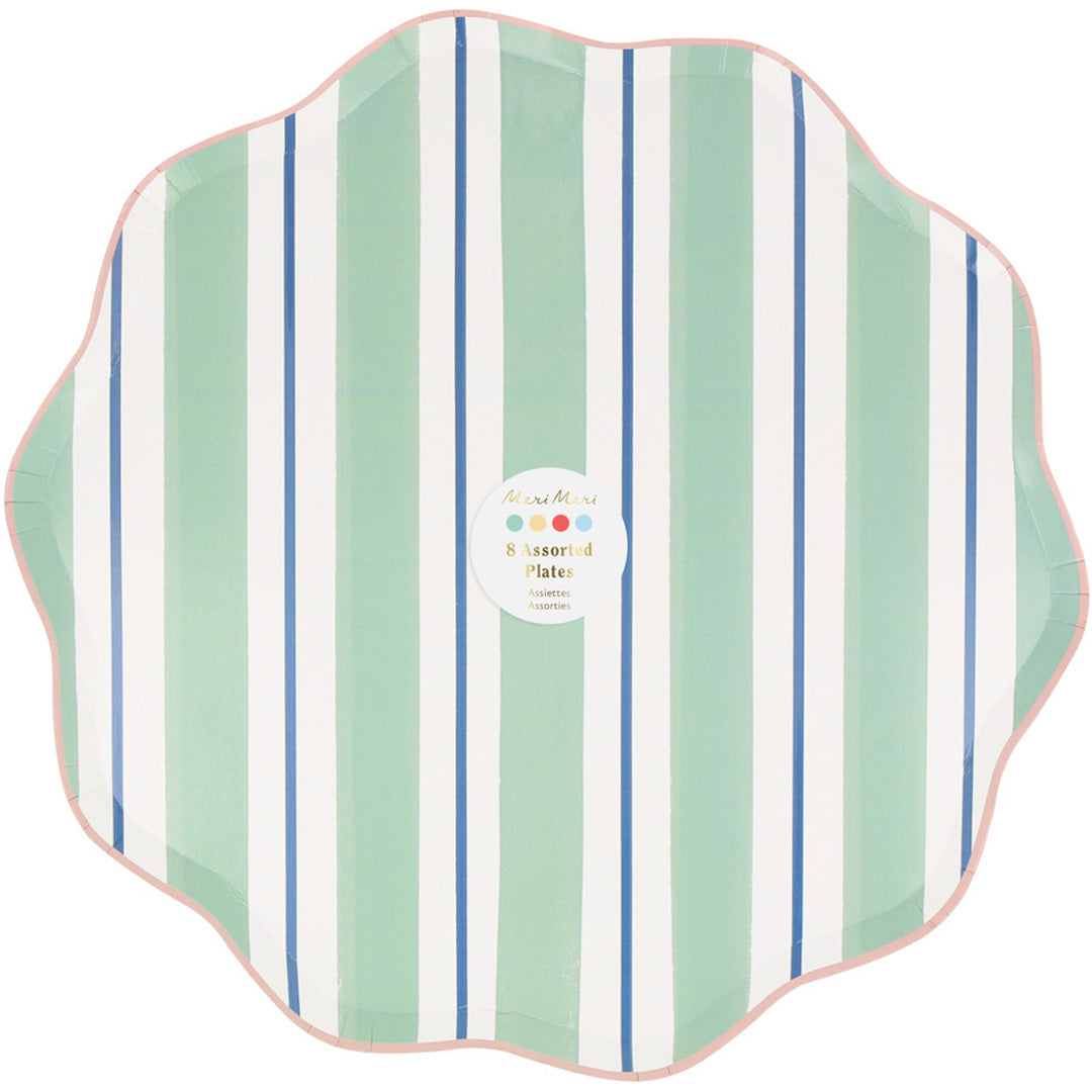 Meri meri borden preppy stripe - large - 8st