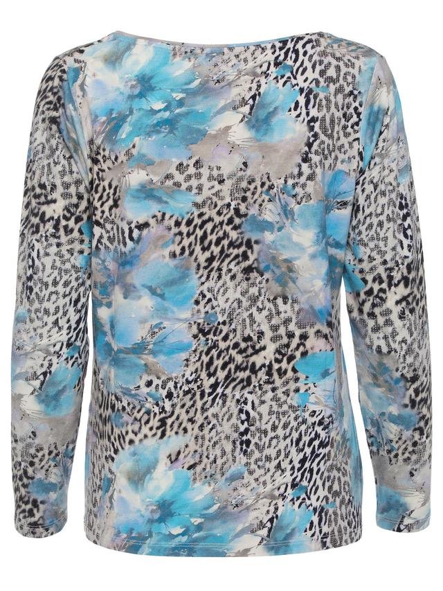 Shirt im Flower-Leo Print