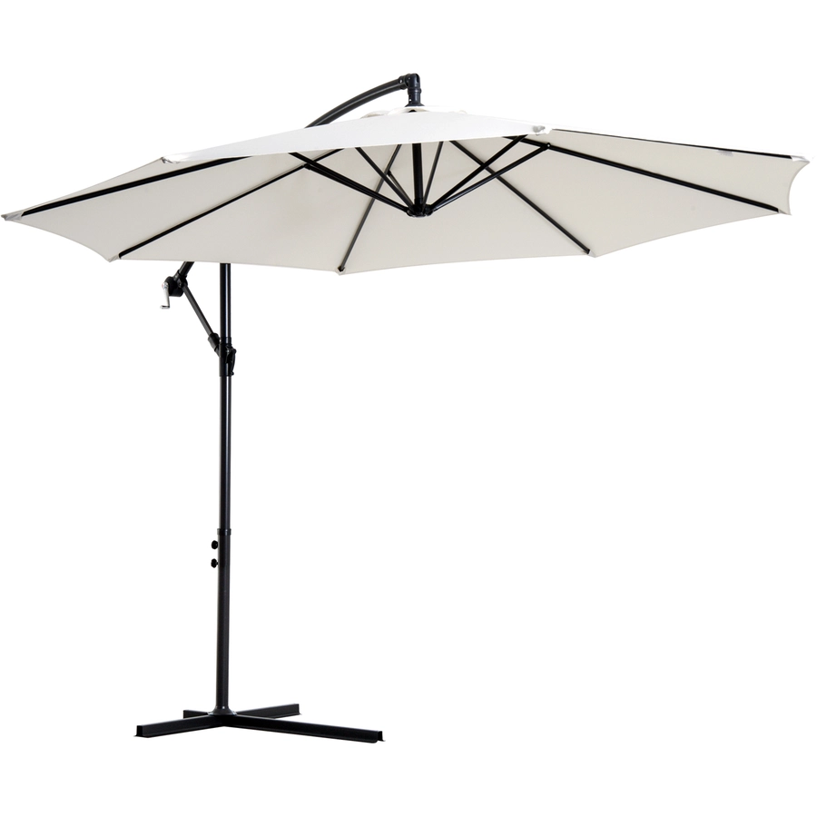 Outsunny Ampelschirm mit Handkurbel creme