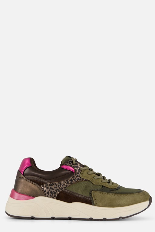 Tamaris Leopard Sneakers groen Textiel