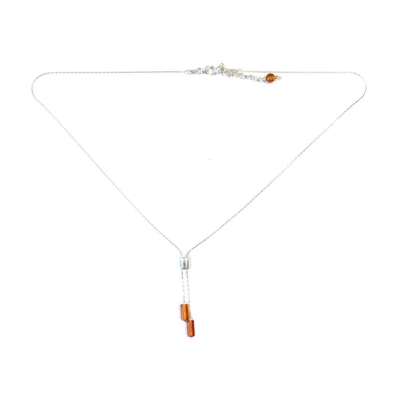 Collier argent et ambre