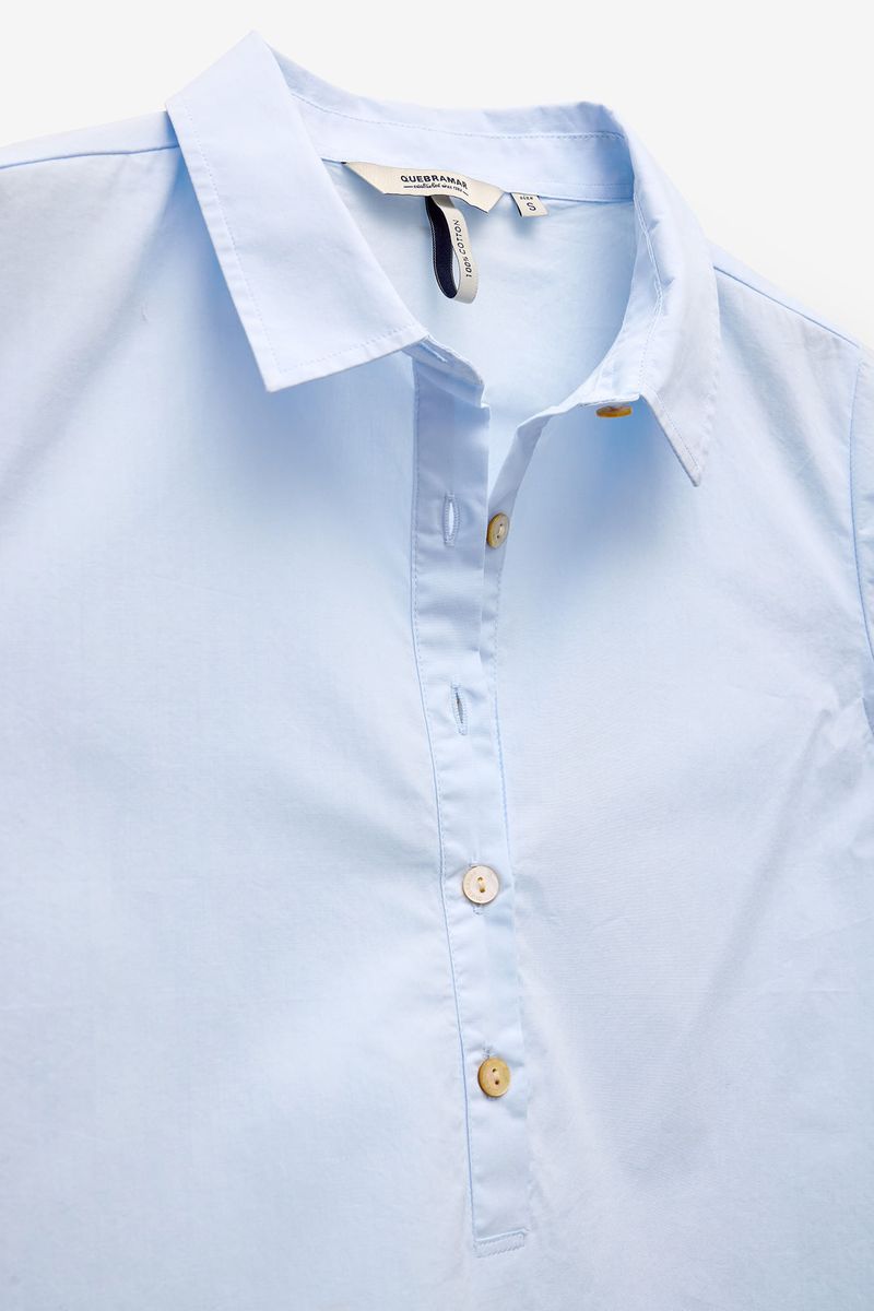 CAMISA MANGA CURTA EM POPELINA COM BOLSO