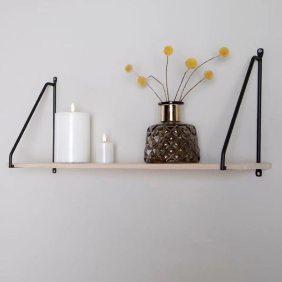 Arnhem Shelf - plank met zwart frame en een naturel houten plank