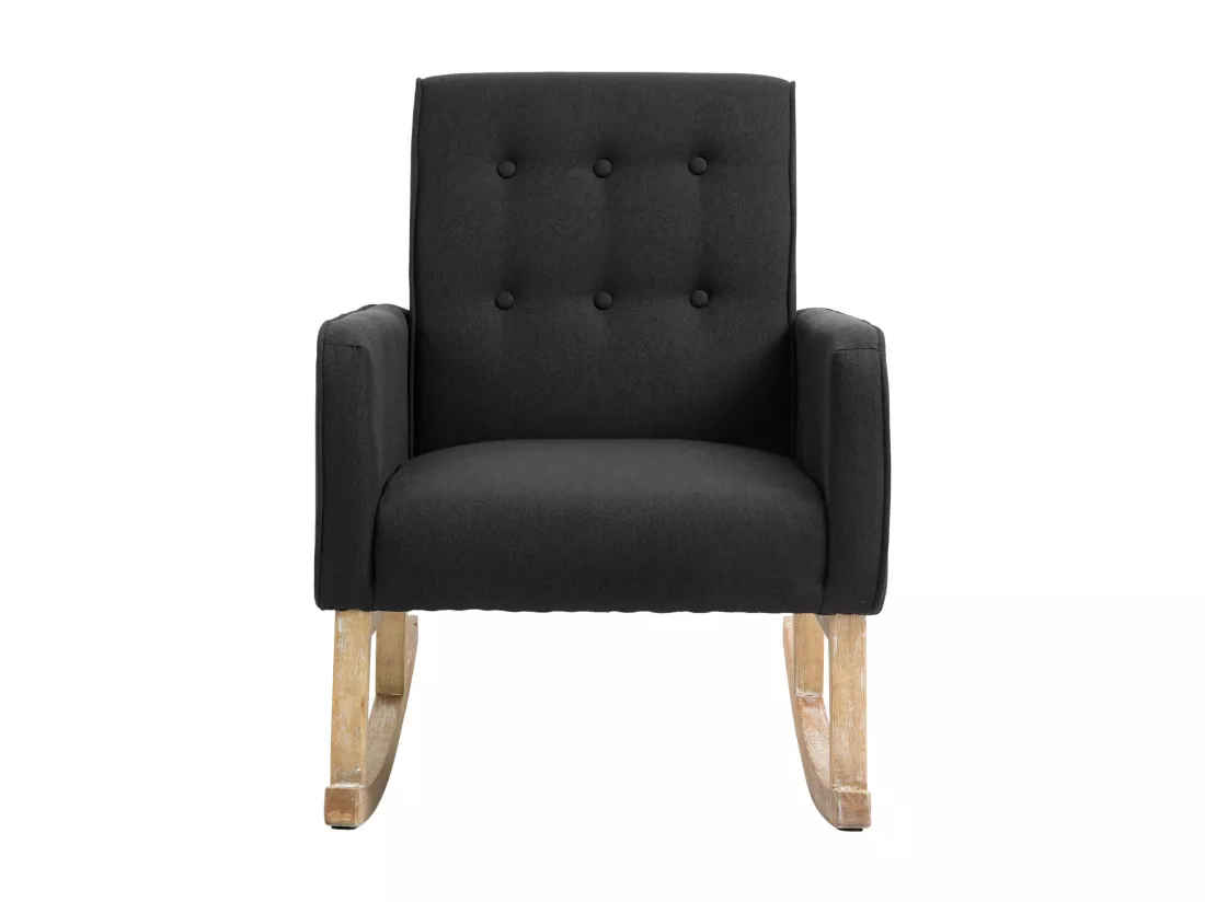 Chaise à bascule - Tissu & Bois - Noir - Dream