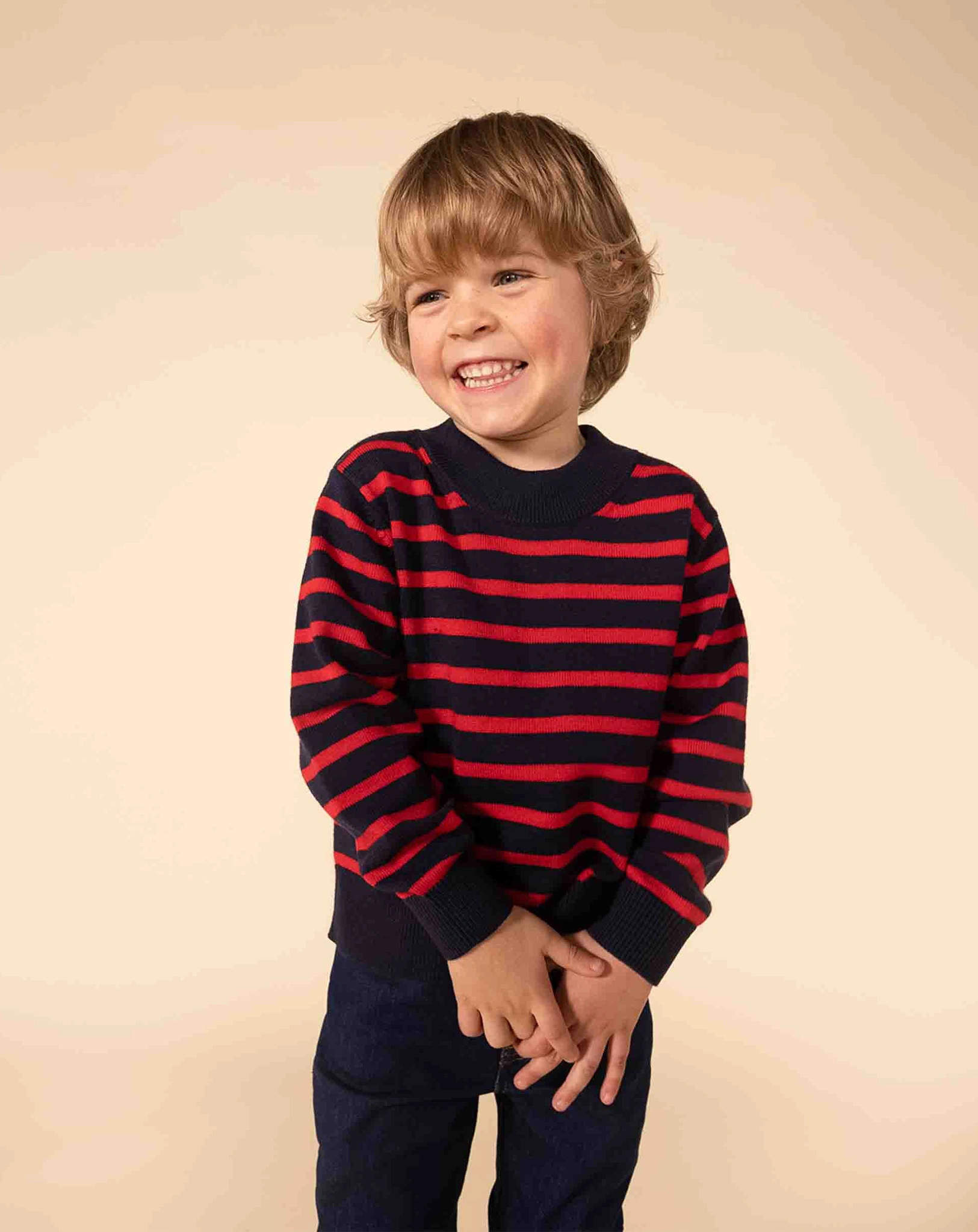 Sweatshirt LOUVRO in blau/rot/gestreift