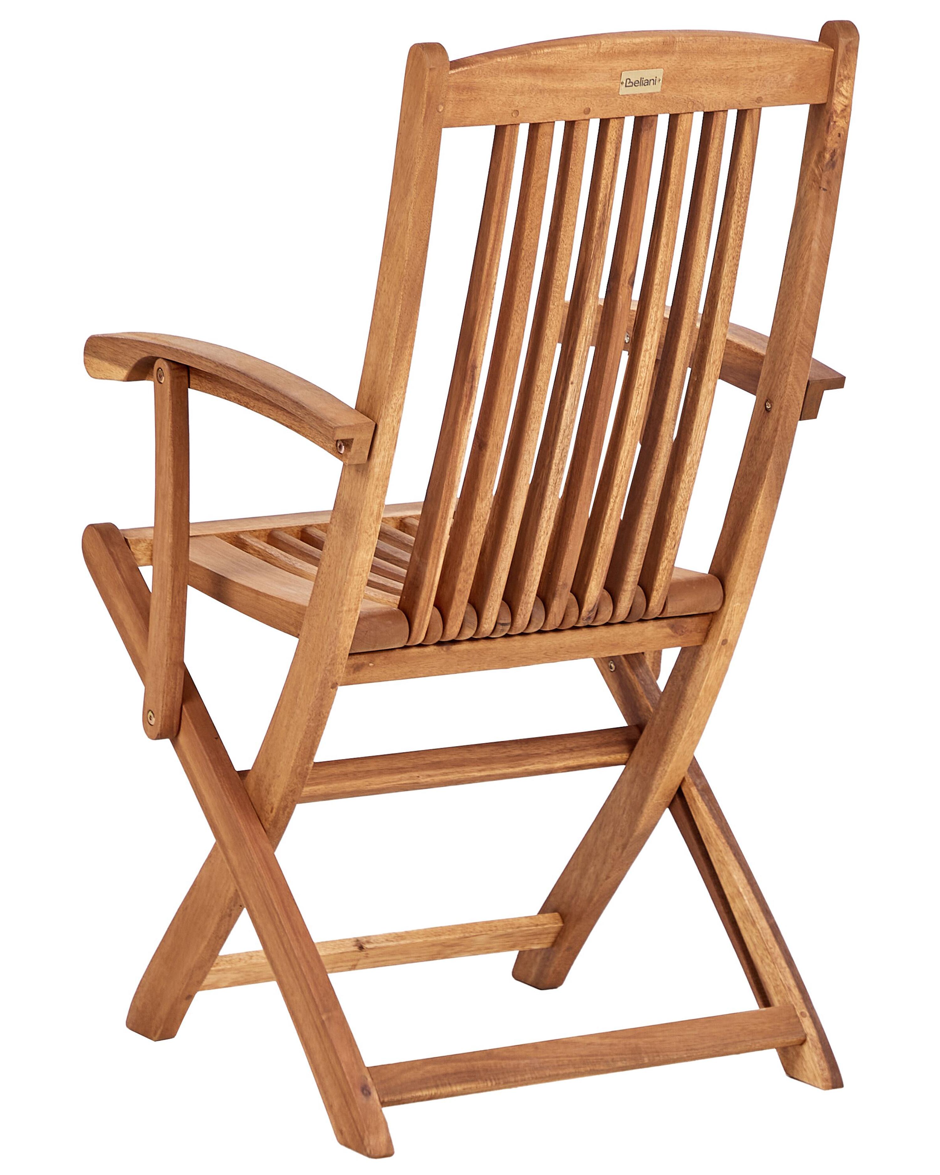 Set van 2 stoelen met zitkussen MAUI PREMIUM Acaciahout Grijs melange