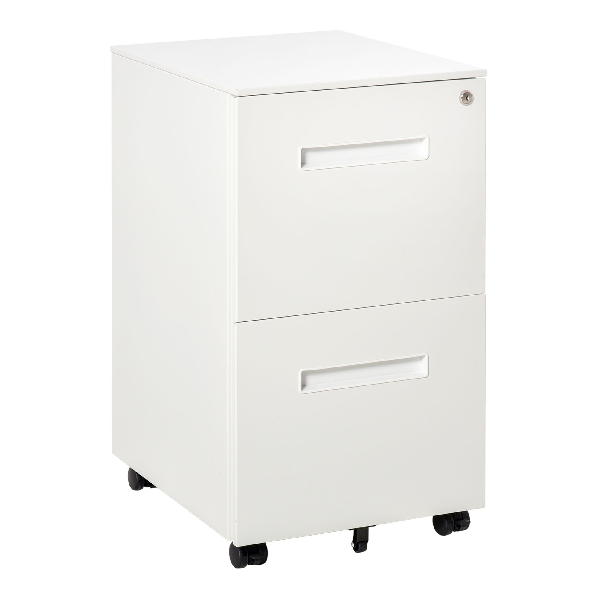 Vinsetto Rollcontainer mit multidirektionalen Rollen weiß 39L x 48B x 67H cm