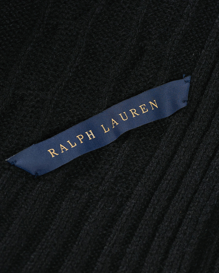 Ralph Lauren Home Cable Knitted Cashmere Throw Midnight Black