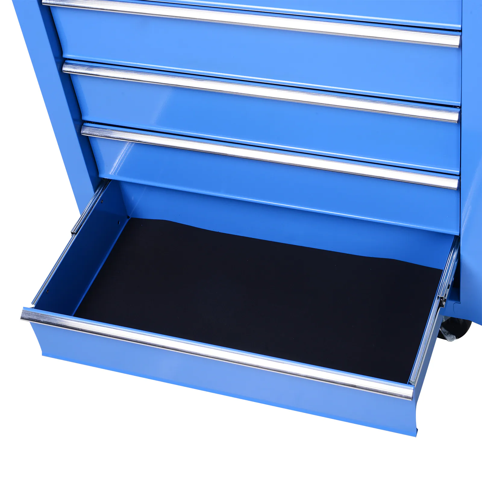 HOMCOM Fahrbarer Werkstattwagen mit 5 Schubladen blau 67,5 x 33 x 77 cm (BxTxH ohne Räder)