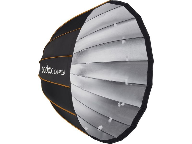 Godox Softbox QR-P120 Schnellmontiert Parabolisch Parabolische Schnellverschluss Softbox, 120 cm, faltbar mit Bowens-Anschluss