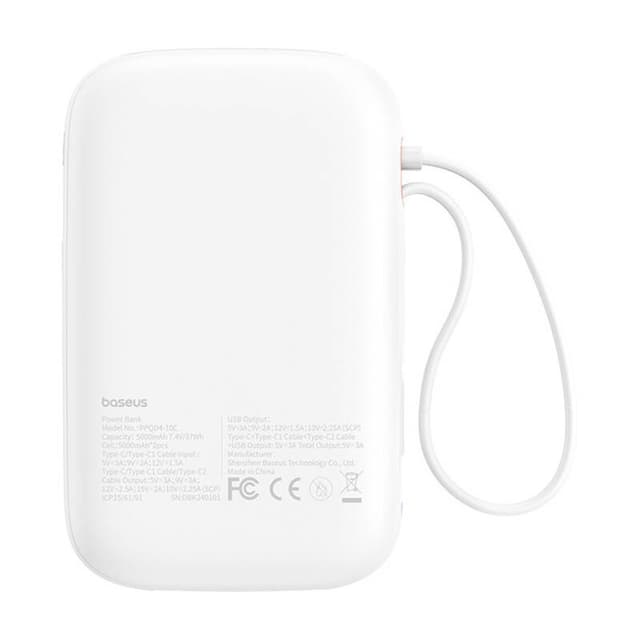 Baseus QPow 2 10000mAh 30W powerbank (hvid)