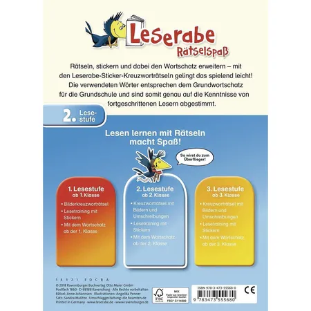 Ravensburger Leserabe, Lesestufe 2 - Sticker-Kreuzworträtsel zum Lesenlernen