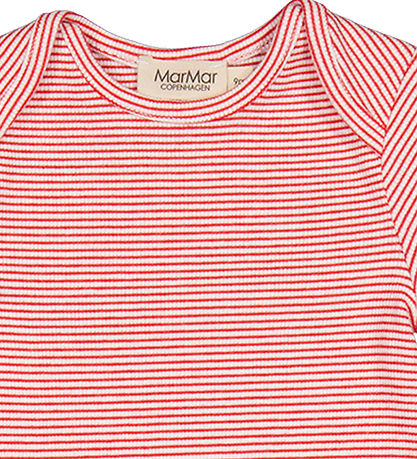 MarMar Sommerstrampler - Rib - Modal - Roxi - Rot Stripe