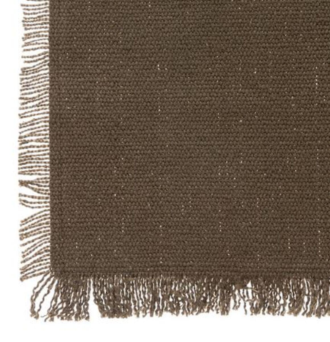 NAPPE COTON FRANGE MAHA KAKI 150X250CM