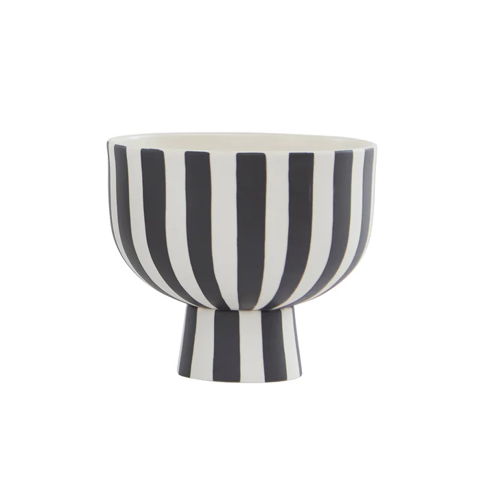 OYOY - Toppu Schale Ø 15 x H 13 cm, weiss / schwarz