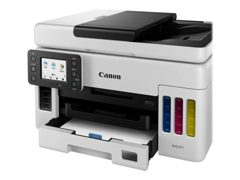 Canon MAXIFY GX6050 - Multifunktionsprinter - farve - blækprinter - kan genopfyldes - Legal (216 x 356 mm)/A4 (210 x 297 mm) (original) - A4/Legal (medie) - op til 24 ipm (udskriver) - 350 ark - LAN, Wi-Fi(n), USB 2.0, USB vært