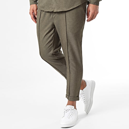 Ensemble Chemise Manches Longues Et Pantalon Jogging Vert Kaki