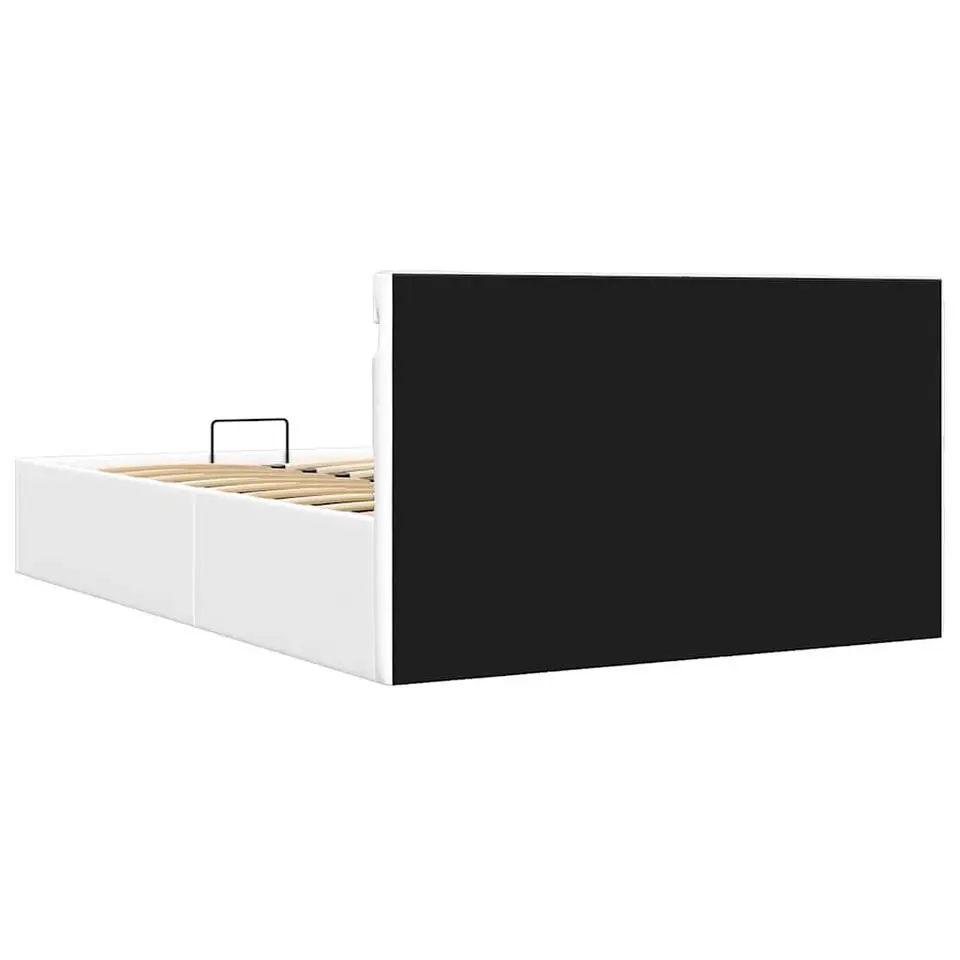 vidaXL - LED bed met opbergruimte - Hydraulisch - Wit - Kunstleer - 140x200 cm