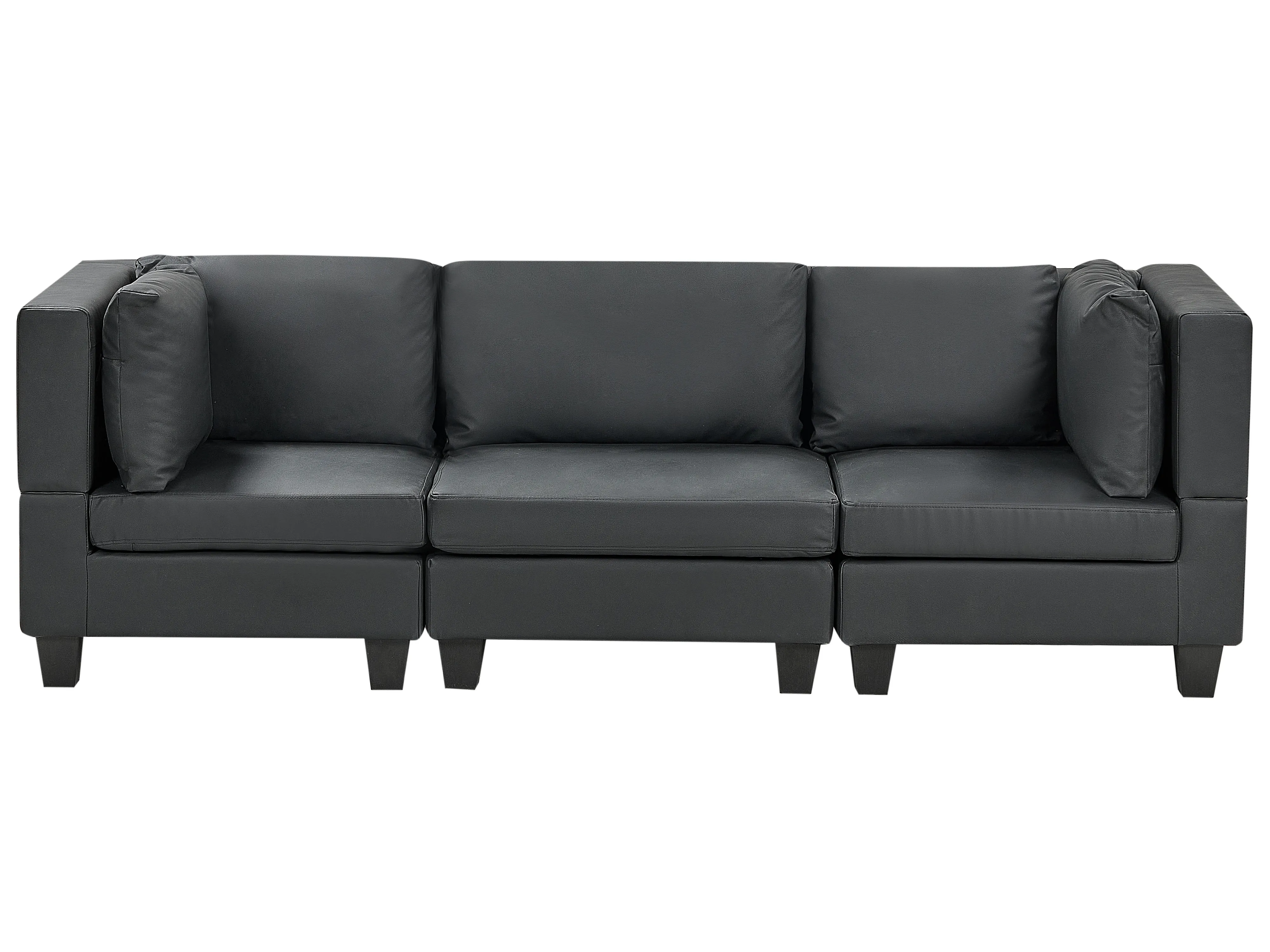 Modulaire bank 3-zits UNSTAD Kunstleer Zwart