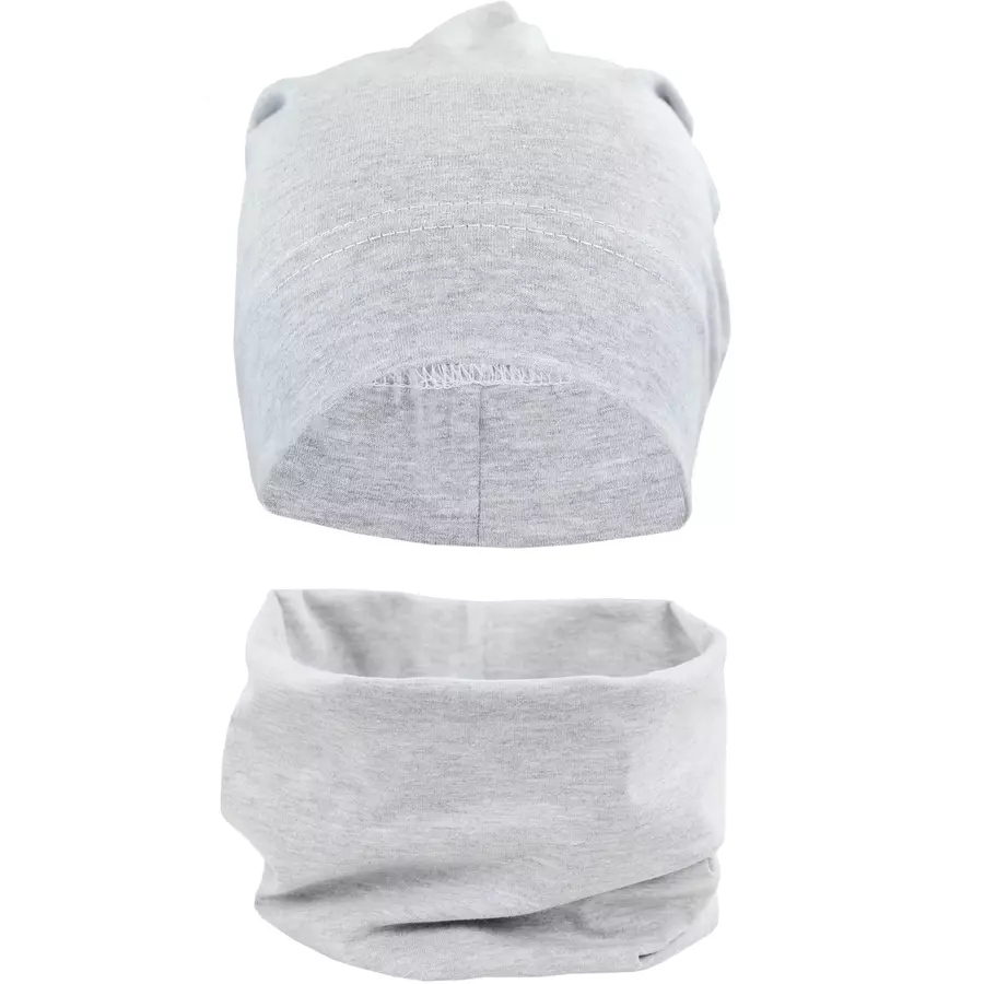 TupTam Jungen Beanie Mütze und Schlauchschal 2er Set hellgrau
