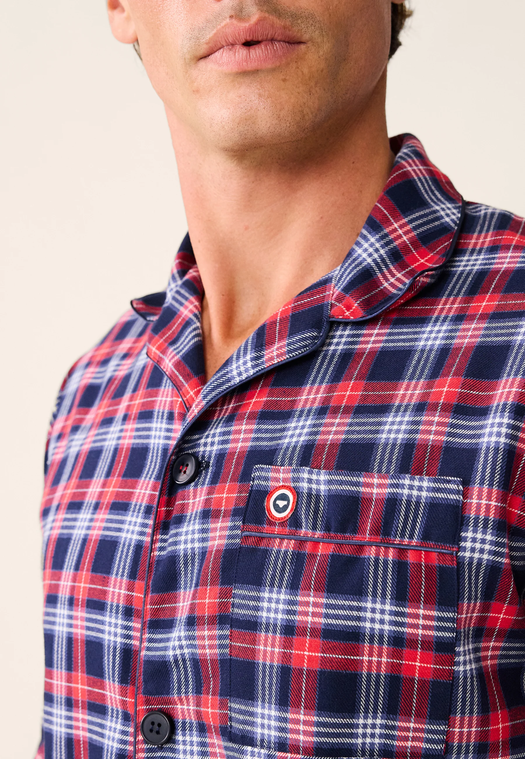 Ensemble de pyjama t-shirt et pantalon en coton-Ensemble Pyjama Baptiste Tartan