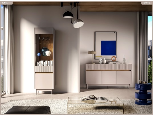 OTITEC - Armoire vitrine - l.55 x h.193 x p.40 cm - dunia