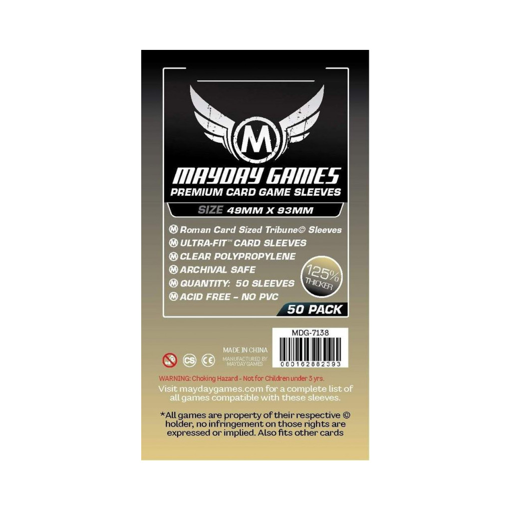 Mayday - Roman Card Sized Tribune Game Sleeves - Premium - 49x93mm - 50p