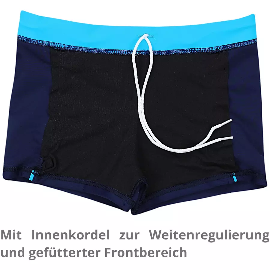 Aquarti Jungen Kinder Badehose Seitliche Paspel dunkelblau
