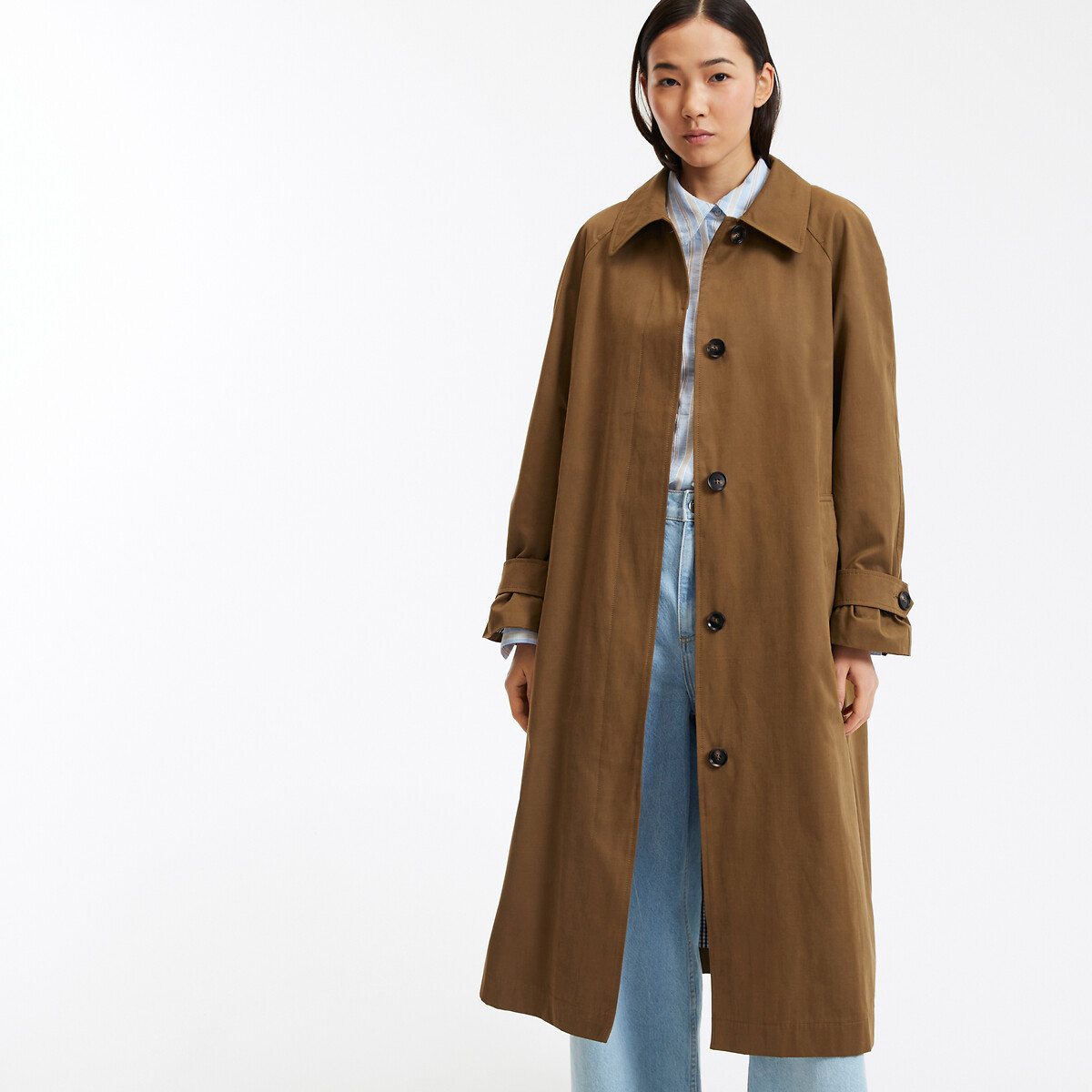 COLEÇÕES LA REDOUTE<br>Trench coat oversized com botões, modelo Signature MAURICE