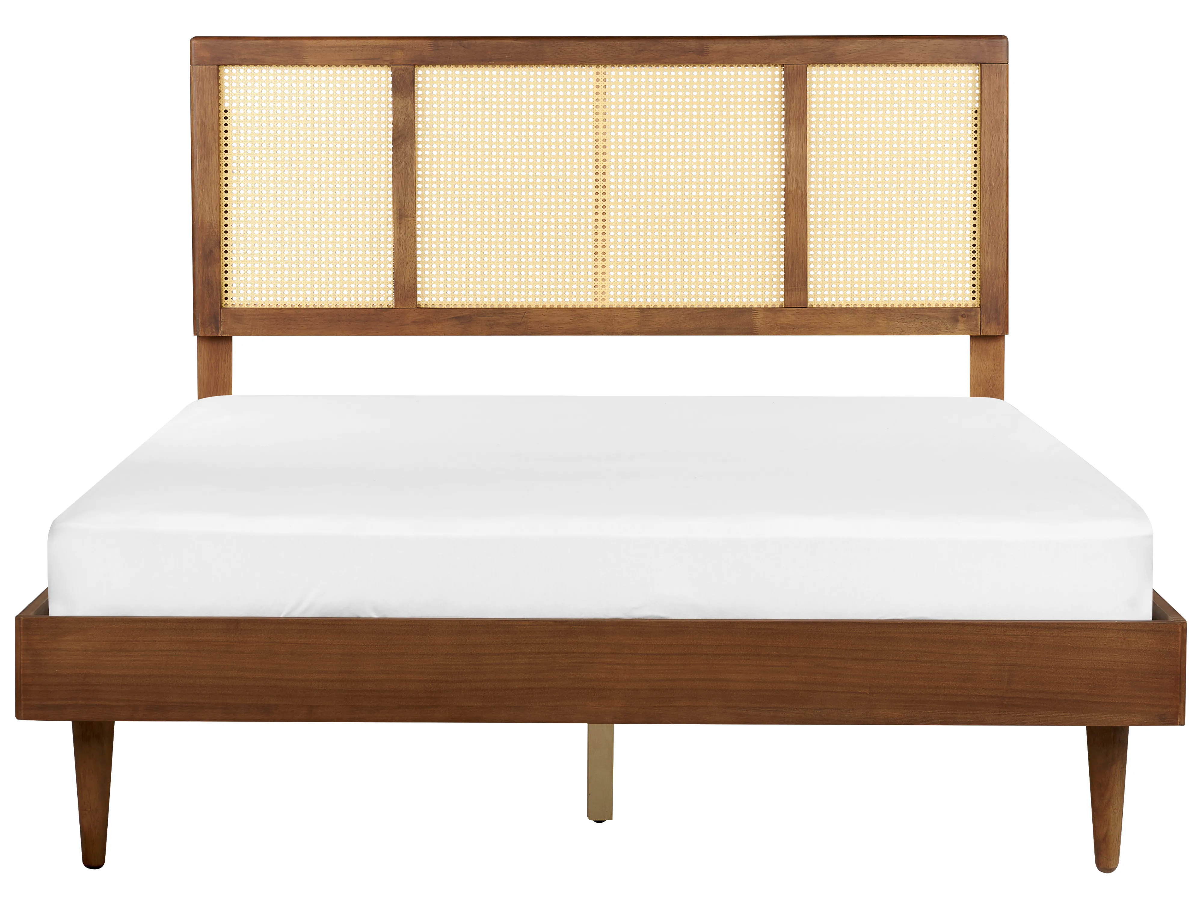 Bed met LED-verlichting Rotan AURAY 160 x 200 cm Bruin