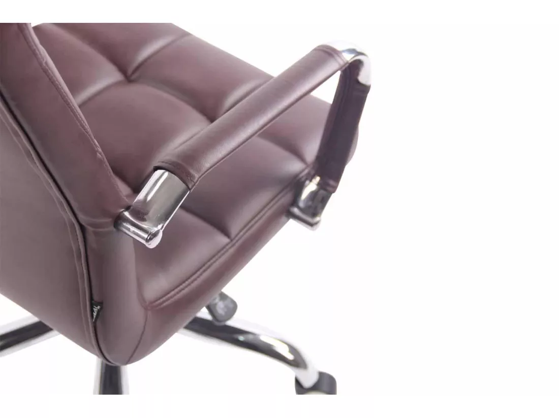 Chaise de bureau - Similicuir & Métal chromé - Bordeaux - Deli
