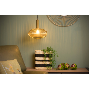 Lucide hanglamp Maloto bruin Ø30 cm