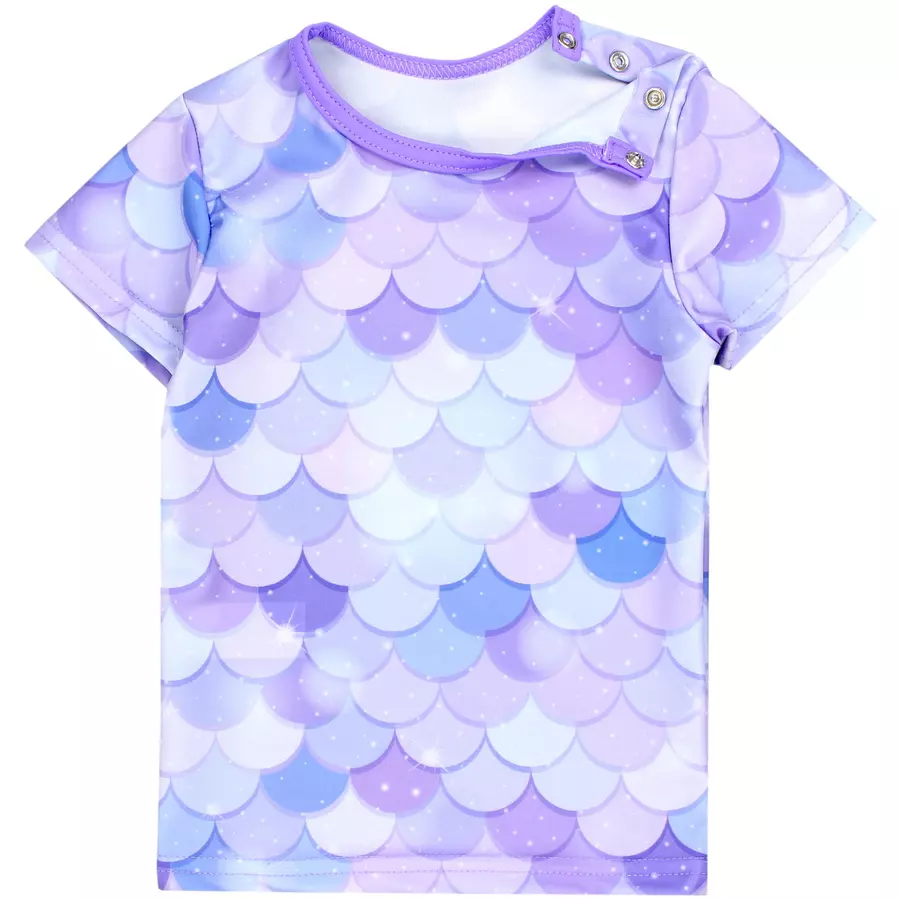 Aquarti Baby Mädchen Zweiteiler Badeanzug Bade-Set Bade T-Shirt Badehose lilaweiß