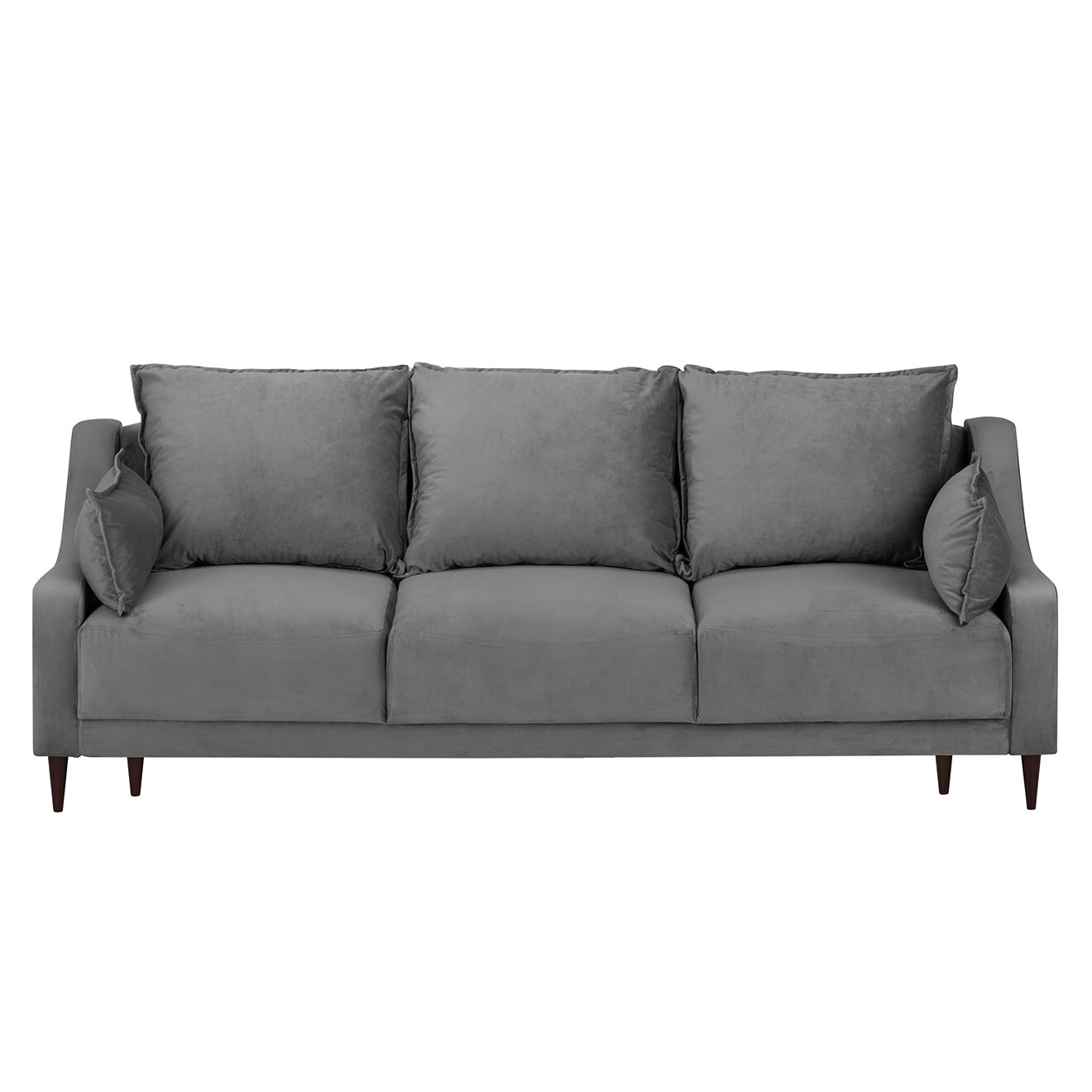 Mazzini Sofas Canapé convertible avec coffre de rangement Freesia gris - 215x94x90 cm
