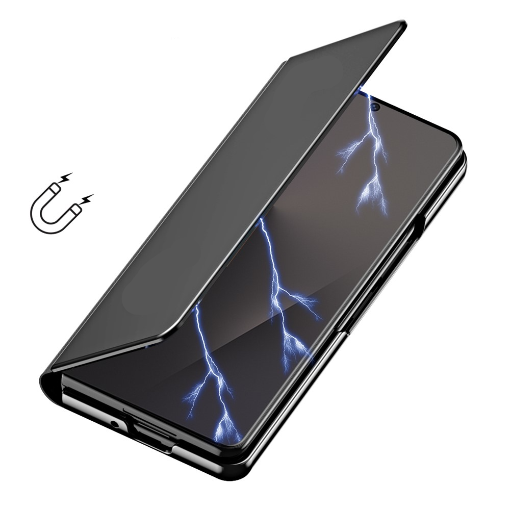 Samsung Galaxy Z Fold7 Clear View Standing Flip Cover Tasche - Schwarz