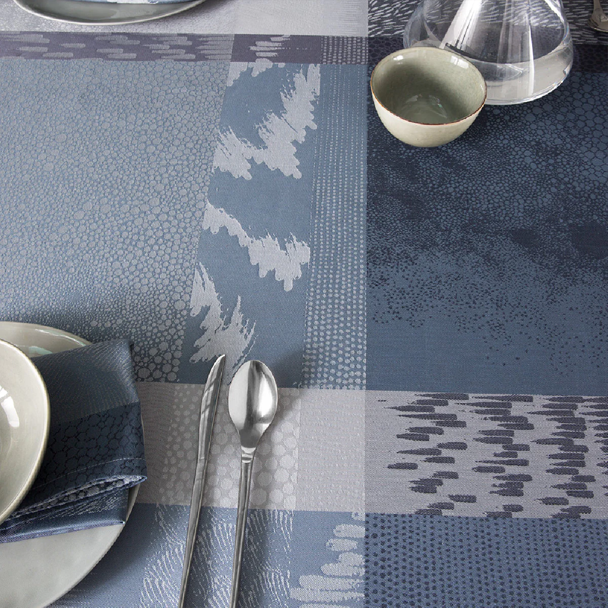 Nappe pur coton gris 180x180 Garnier Thiebaut