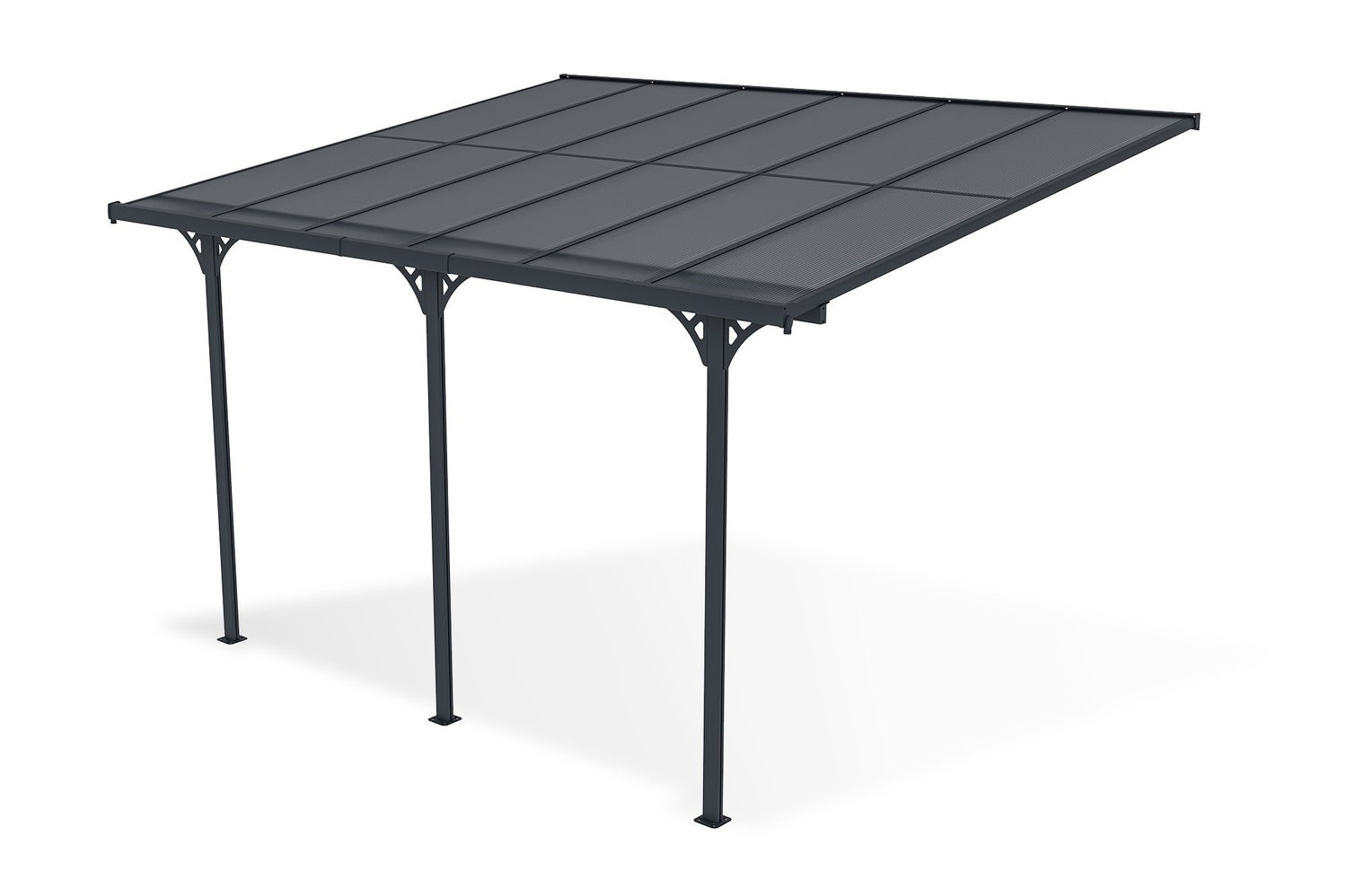 Terrasoverkapping/carport KLEO 400L300 aluminium grijs